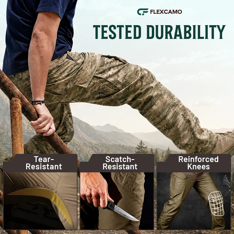 Men's 9-Pocket Straight Fit Tactical Waterproof Pants