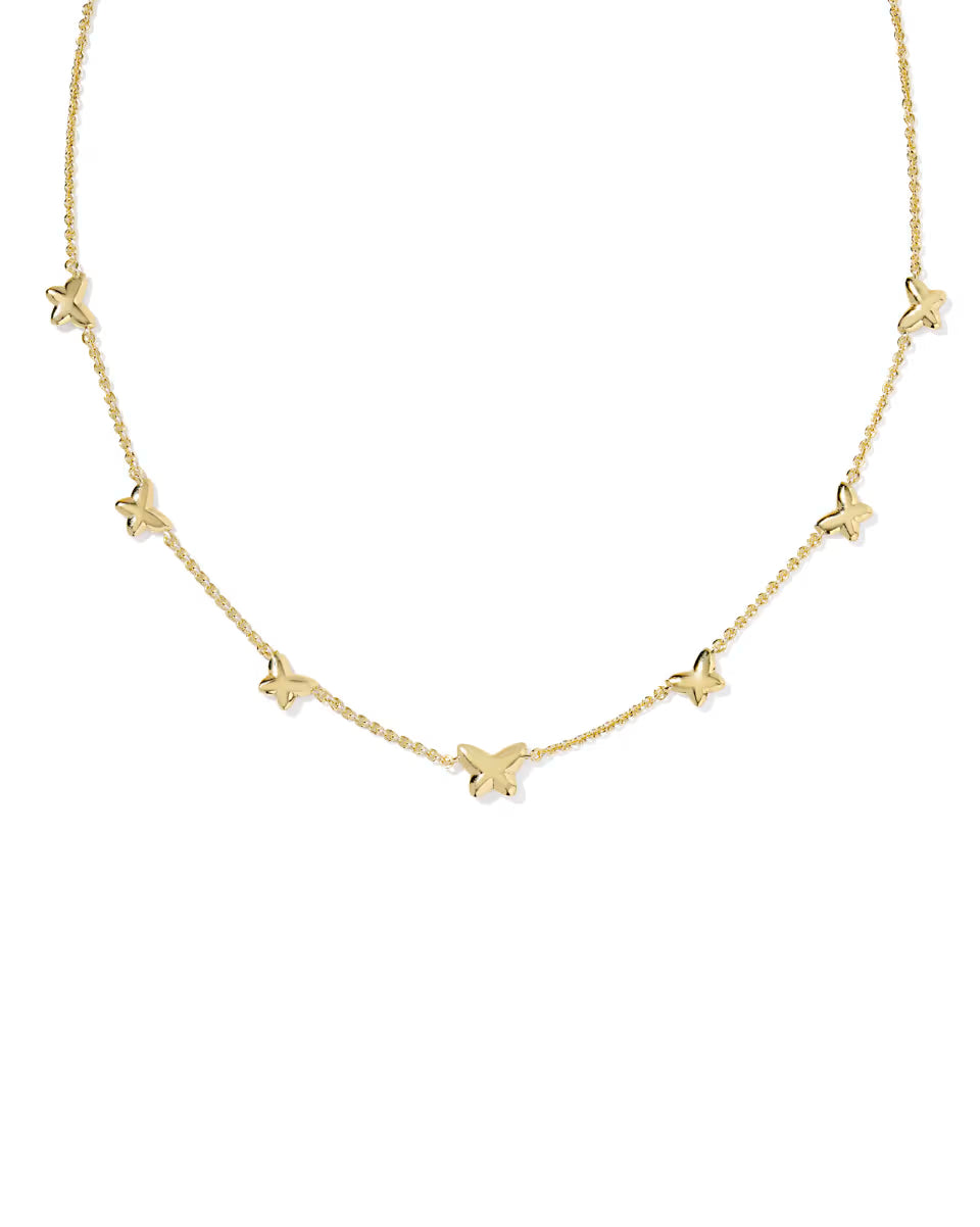 Lillia Butterfly Gold Enamel Strand Necklace