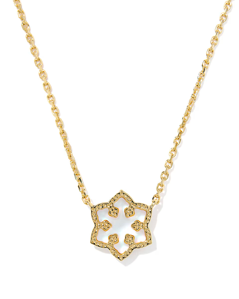 Snowflake Gold Short Pendant Necklace