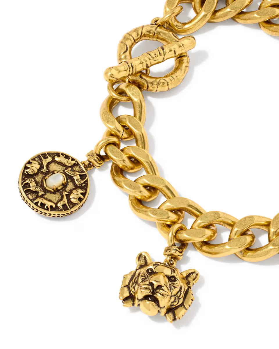 Raina Vintage Gold Charm Bracelet