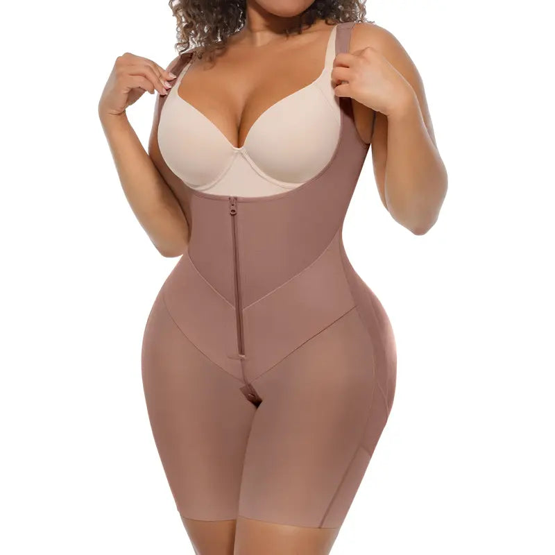V-shaped Fajas Colombianas Shapewear Butt Lifter Bodysuit with Zipper Crotch Plus Size Smooth Compression SummerVibes