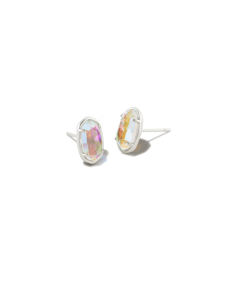 Grayson Silver Stud Earrings in Platinum Drusy