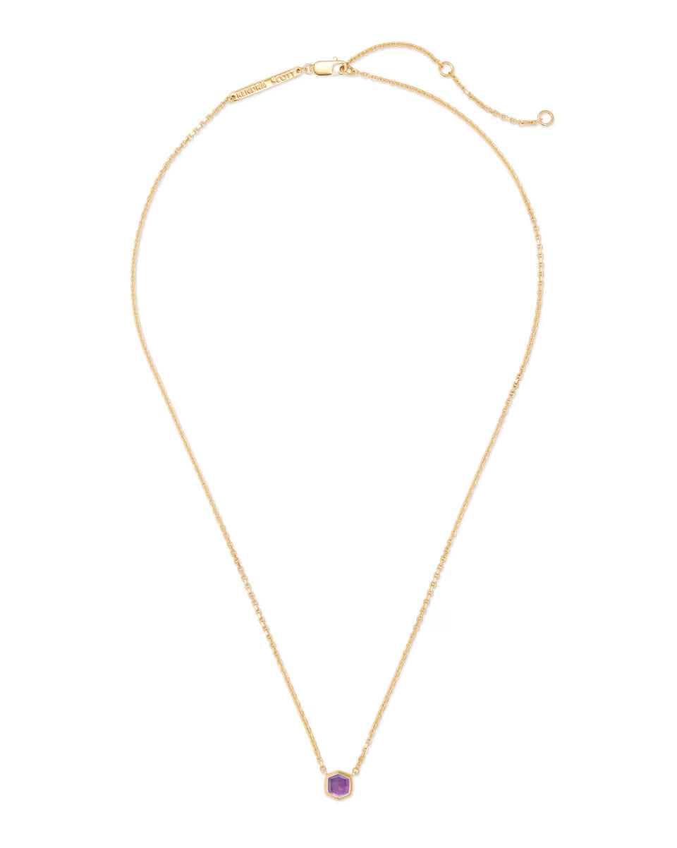 Davie 18k Gold Vermeil Pendant Necklace in White Lab Grown Opal