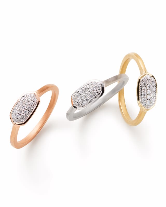 Isa Ring in Pave Diamond and 14k White Gold