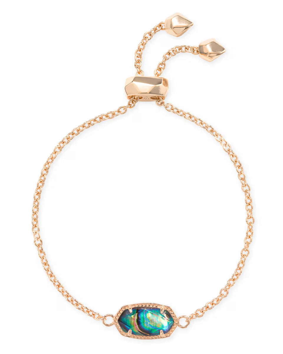 Elaina Rose Gold Adjustable Chain Bracelet in Iridescent Drusy