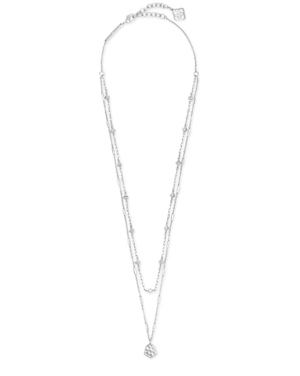 Clove Multi Strand Necklace in Bright Silver