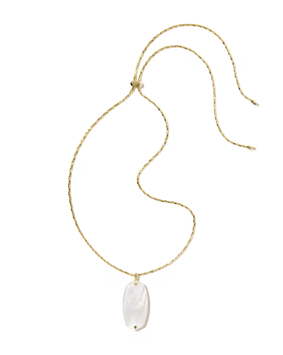 Danielle Riveted Gold Long Pendant Necklace