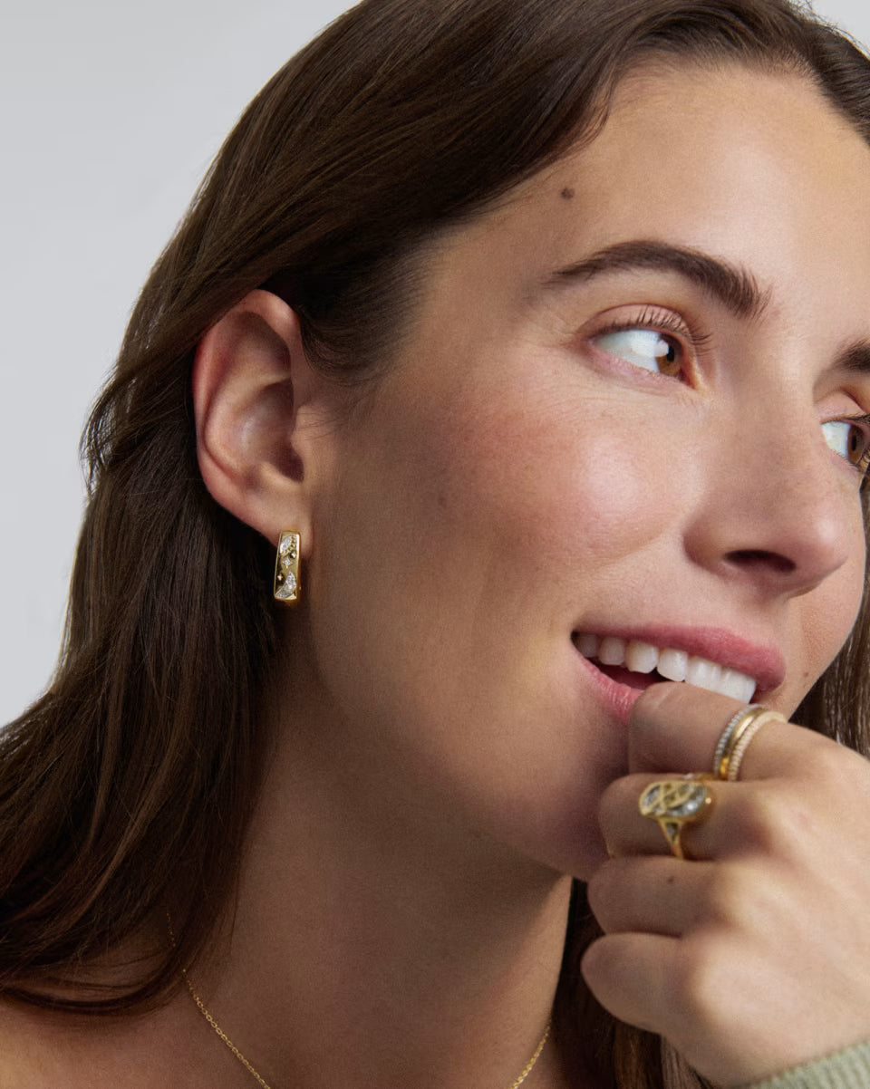 Skye Celestial 18k Yellow Gold Vermeil Huggie Earrings