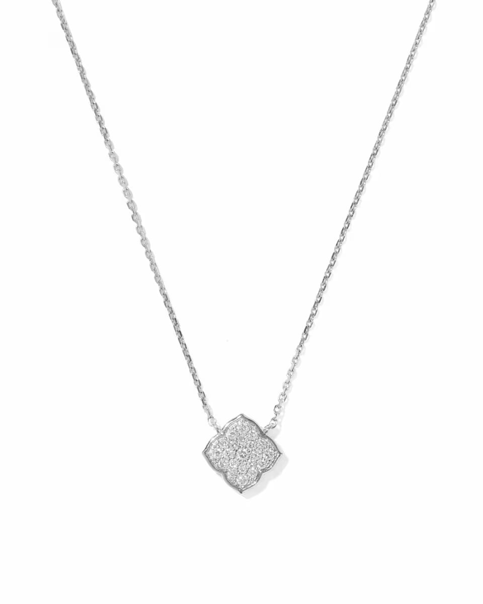0.12 ct Pave Dira 14k White Gold Short Pendant Necklace