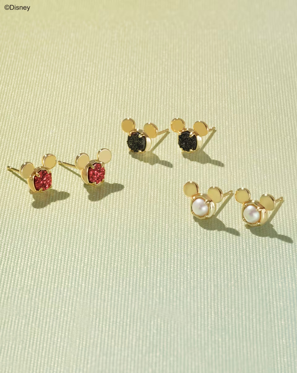 Disney | Kendra Scott Gold Mickey Mouse Stud Earrings in Freshwater Cultured Pearl
