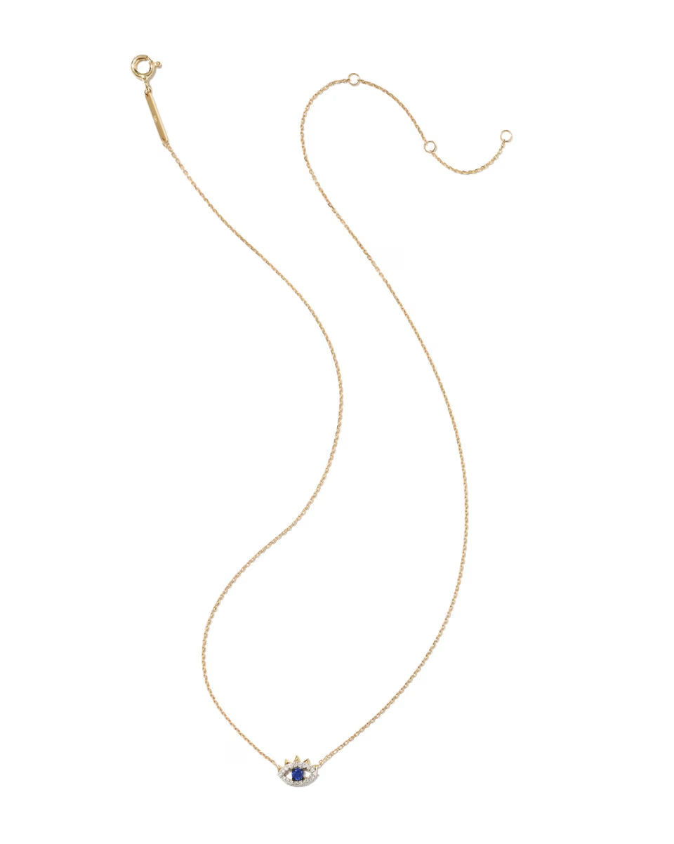 0.18 ct Eye of Protection 14k Yellow Gold Pendant Necklace