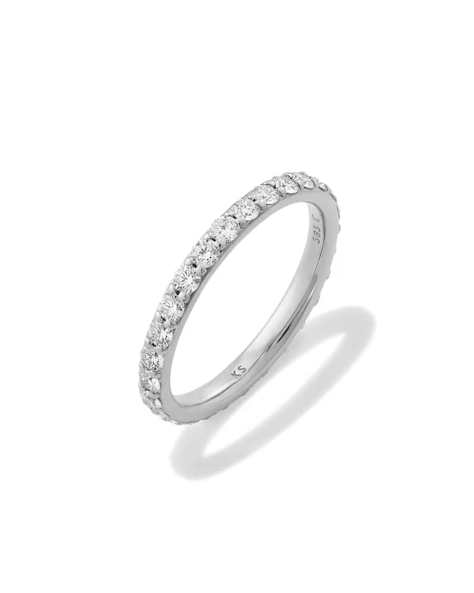 1 ct Lab Grown White Diamond Marilyn Band Ring in 14k White Gold
