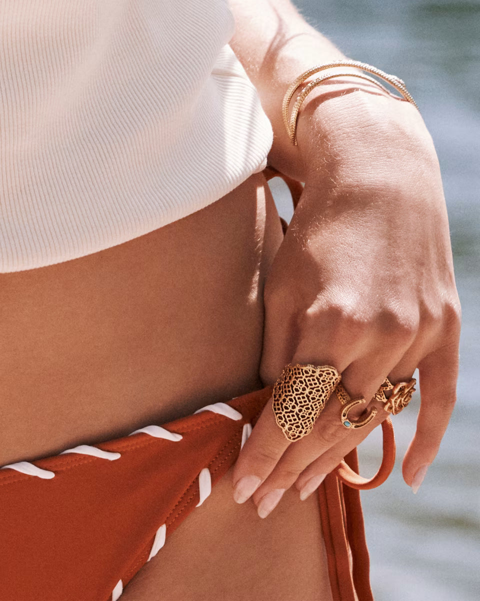 Ansel Rose Cocktail Ring in Vintage Gold