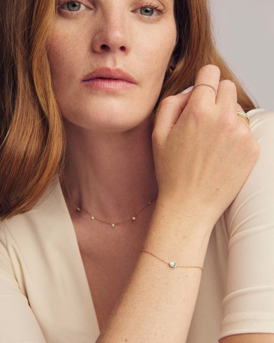 Marisa 14k Yellow Gold May Oval Solitaire Bracelet