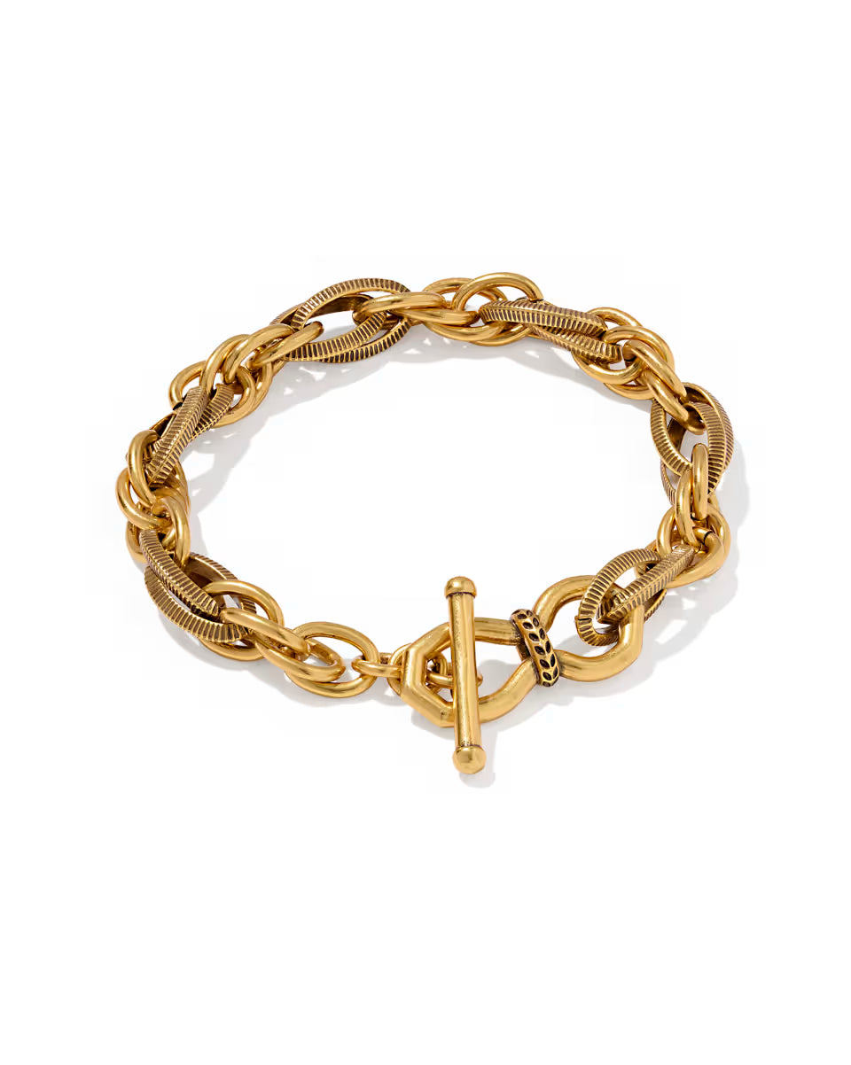 Melina Vintage Gold Link and Chain Bracelet