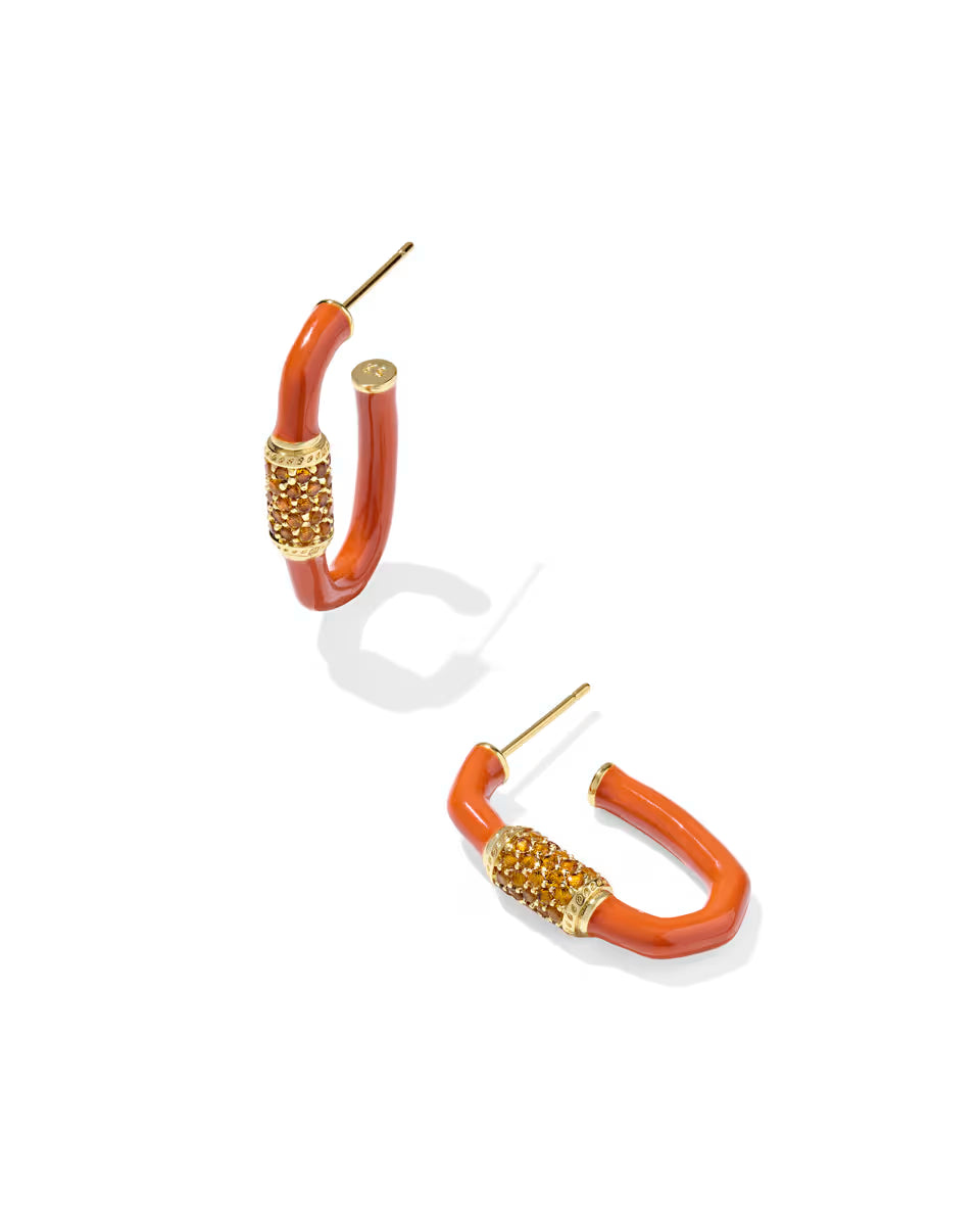 Emery Gold Enamel Hoop Earrings