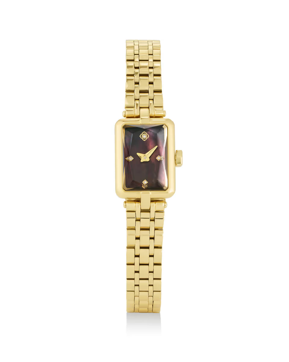 Adela Gold Tone Stainless Steel Watch in Ivory Mother-of-Pearl