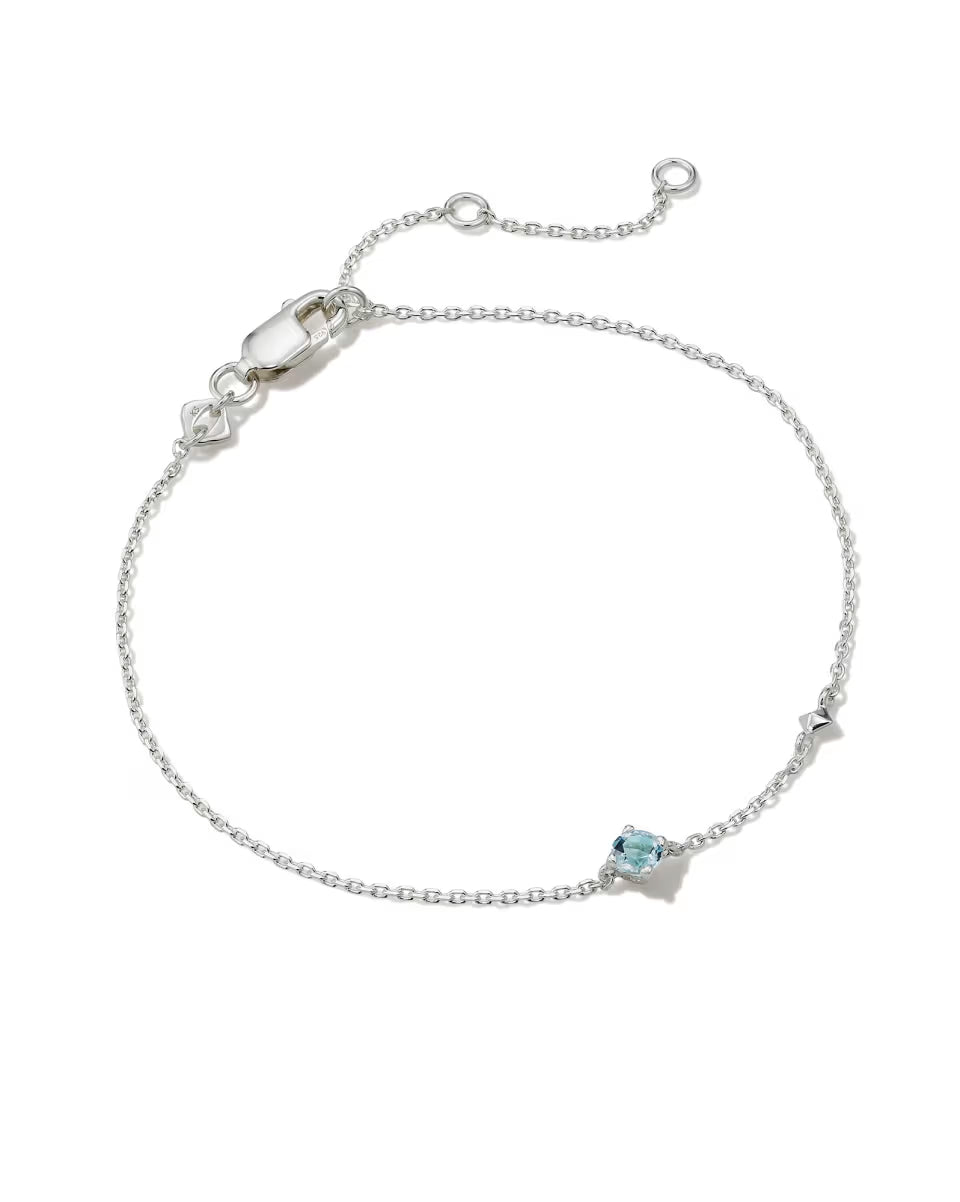 Maisie Sterling Silver July Delicate Chain Bracelet