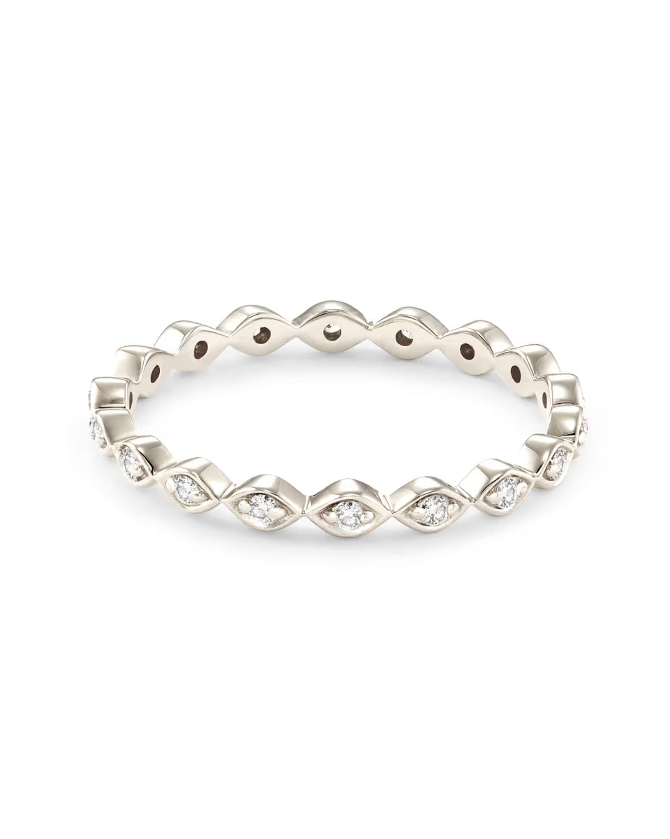 0.15 ct Nicolette 14k White Gold Band Ring in White Diamond