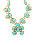 Odessa Vintage Gold Statement Necklace in Iridescent Abalone