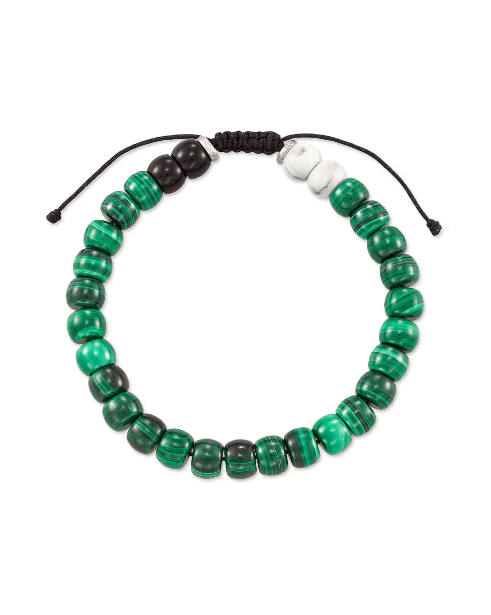 Cade Oxidized Sterling Silver Corded Bracelet in Turquoise Jasper