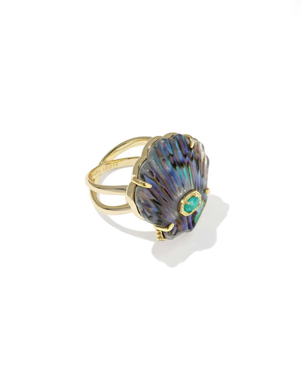 Lucia Shell Vintage Silver Cocktail Ring