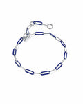 Courtney Silver Enamel Link and Chain Bracelet