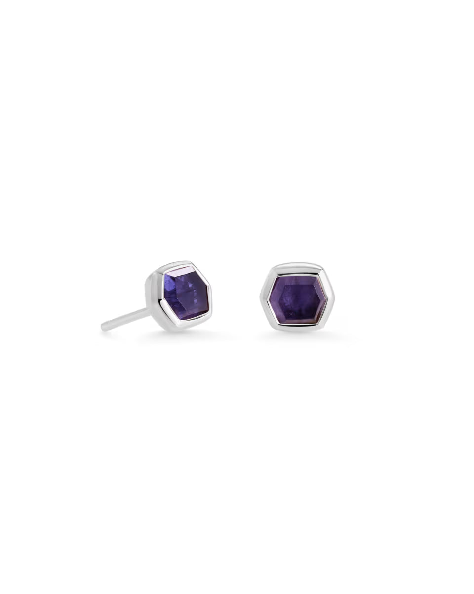Davie Sterling Silver September Stud Earrings