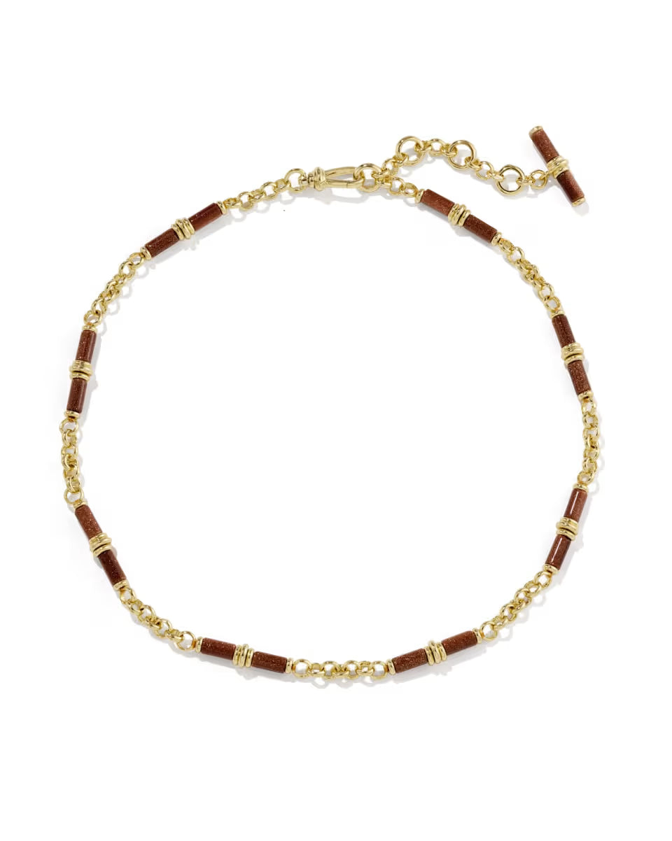 Bree Gold Beaded Link and Chain Necklace