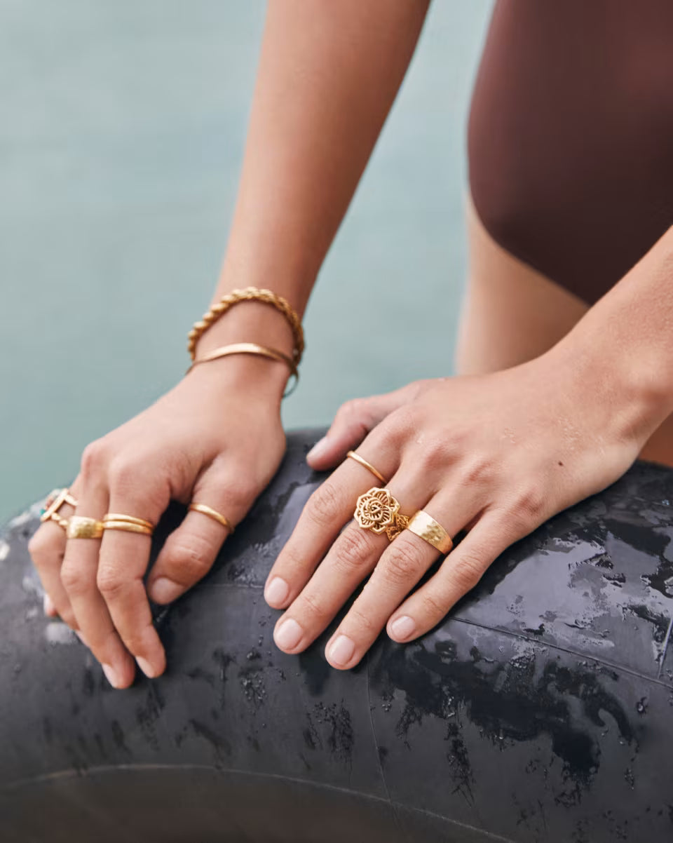 Ansel Rose Cocktail Ring in Vintage Gold