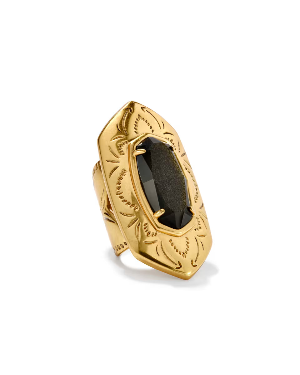 Keziah Vintage Silver Cocktail Ring in Natural Mother-of-Pearl
