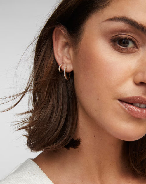 0.15 ct Penelope 16mm Hoop Earrings in 14k Yellow Gold
