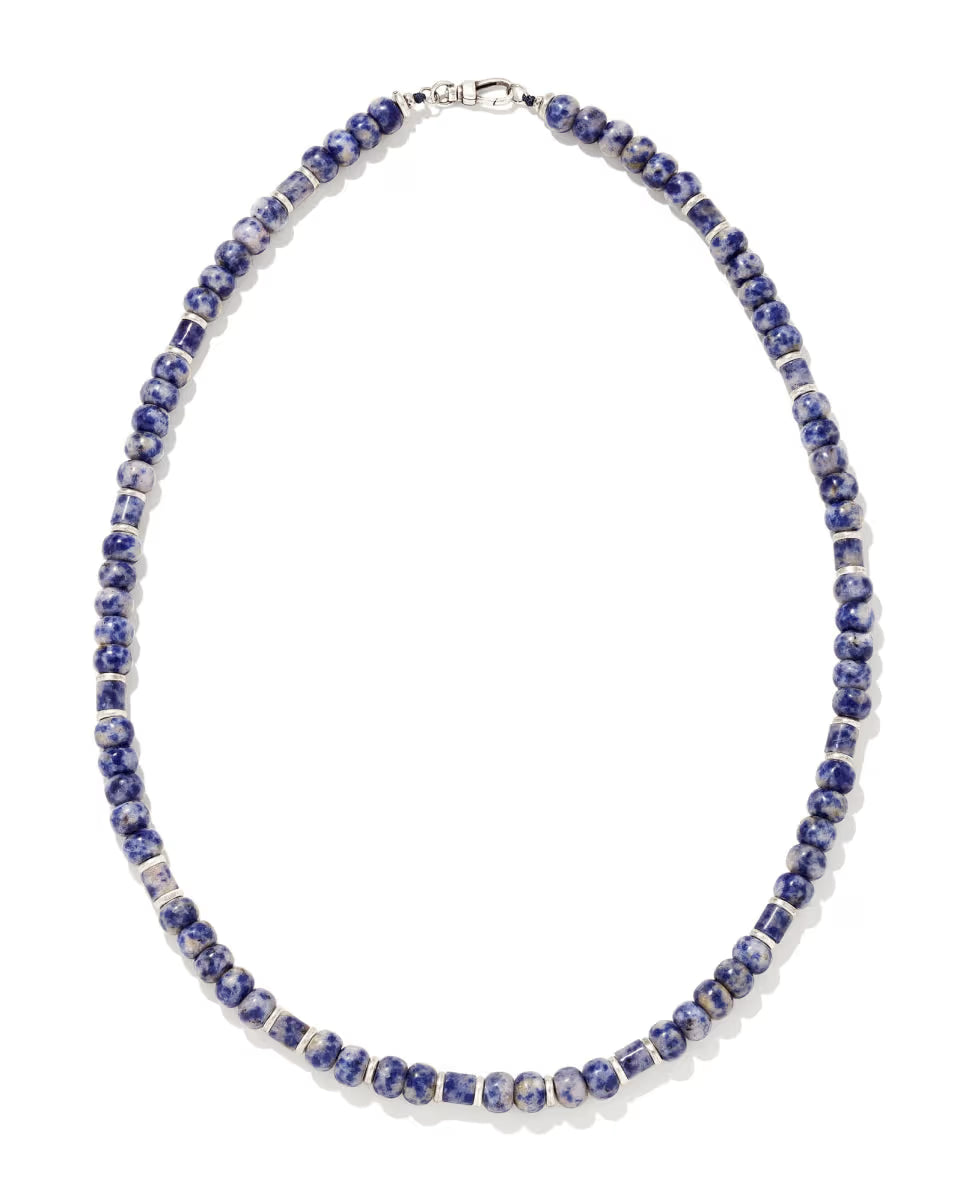 Conrad Oxidized Sterling Silver Long Strand Necklace in Sodalite