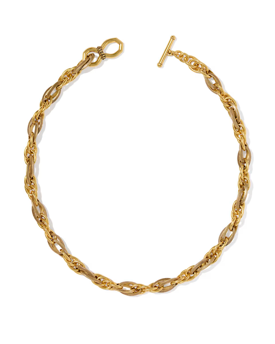 Melina Vintage Gold Link and Chain Necklace