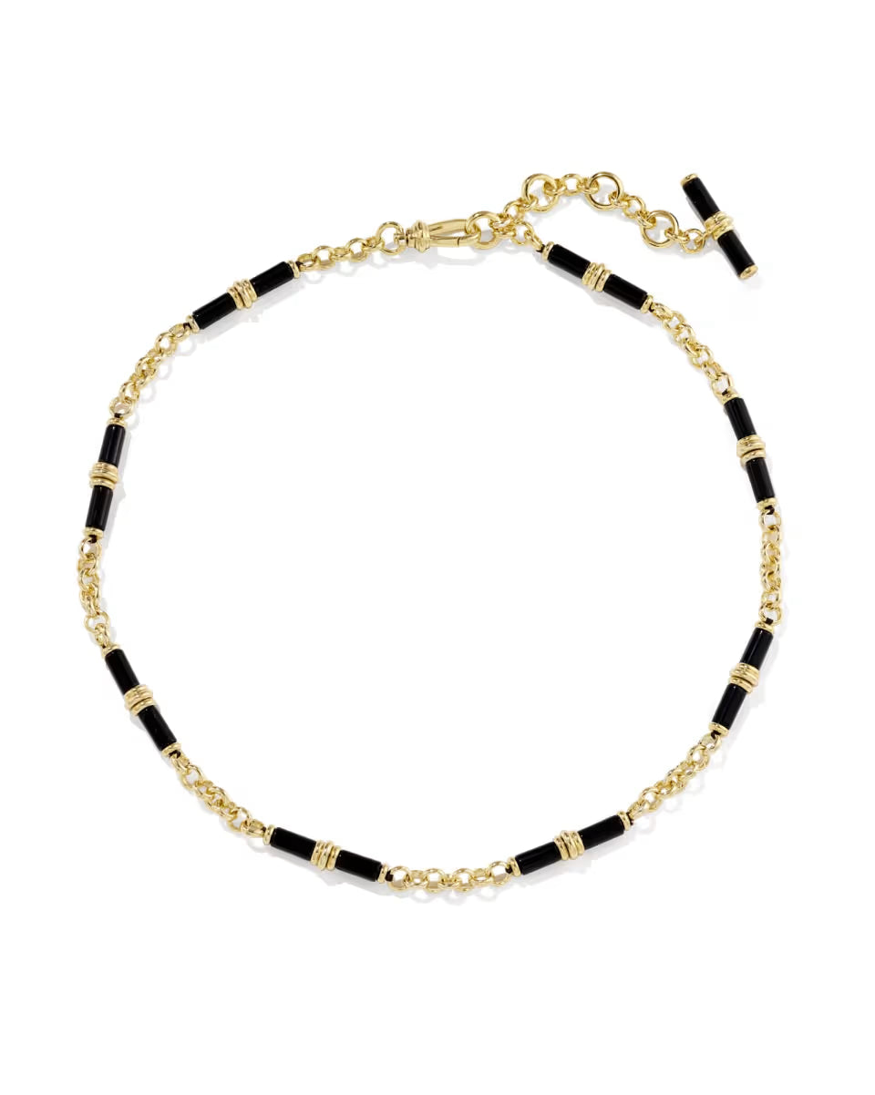 Bree Gold Beaded Link and Chain Necklace