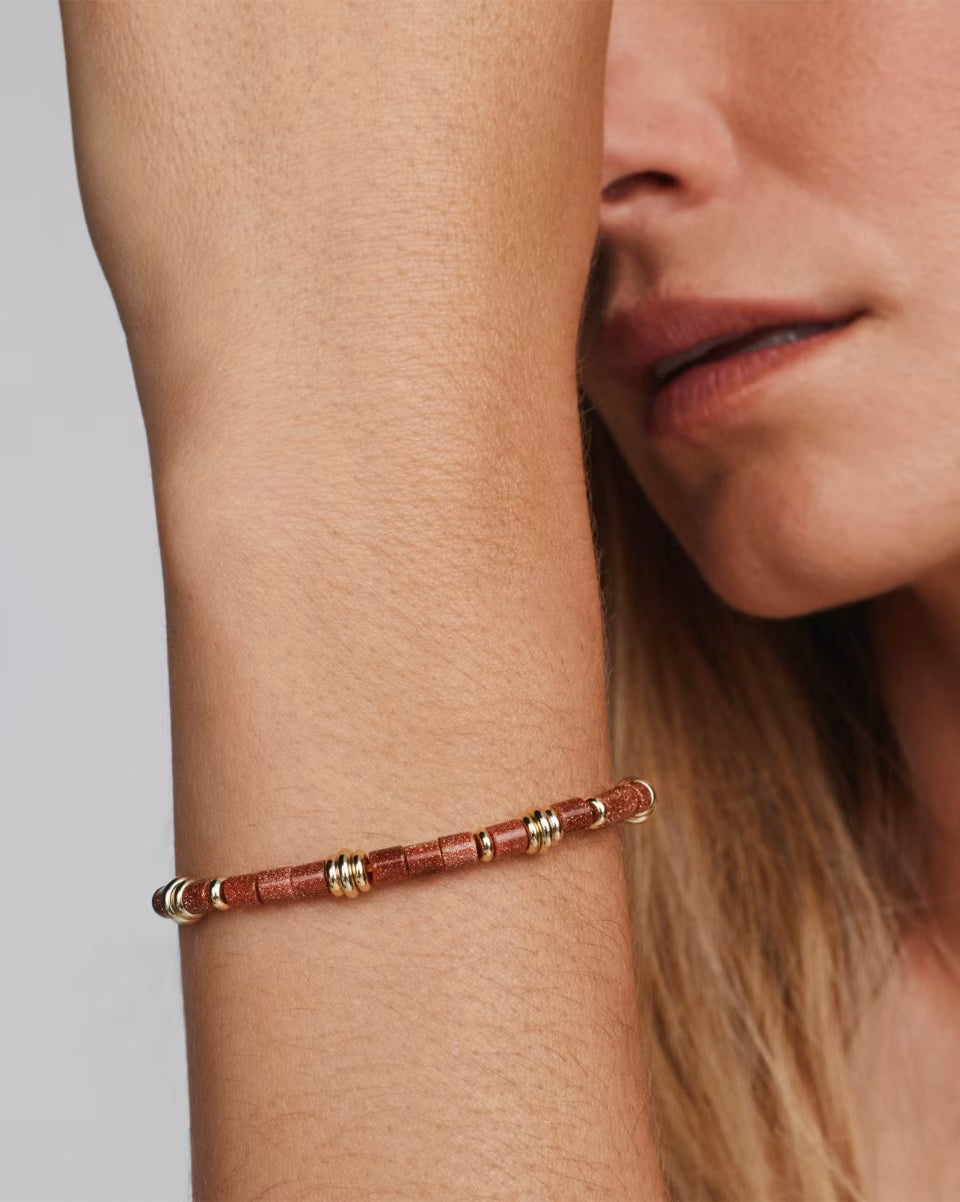 Bree Gold Beaded Delicate Chain Bracelet