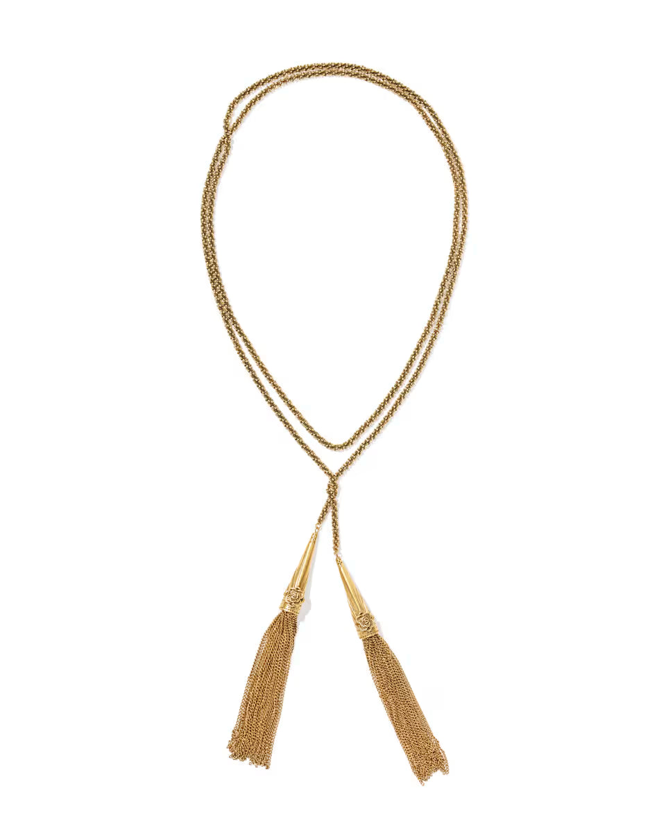 Ansel Rose Vintage Silver Lariat Necklace