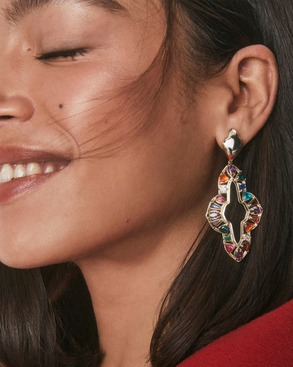 Abbie Gold Crystal Statement Earrings