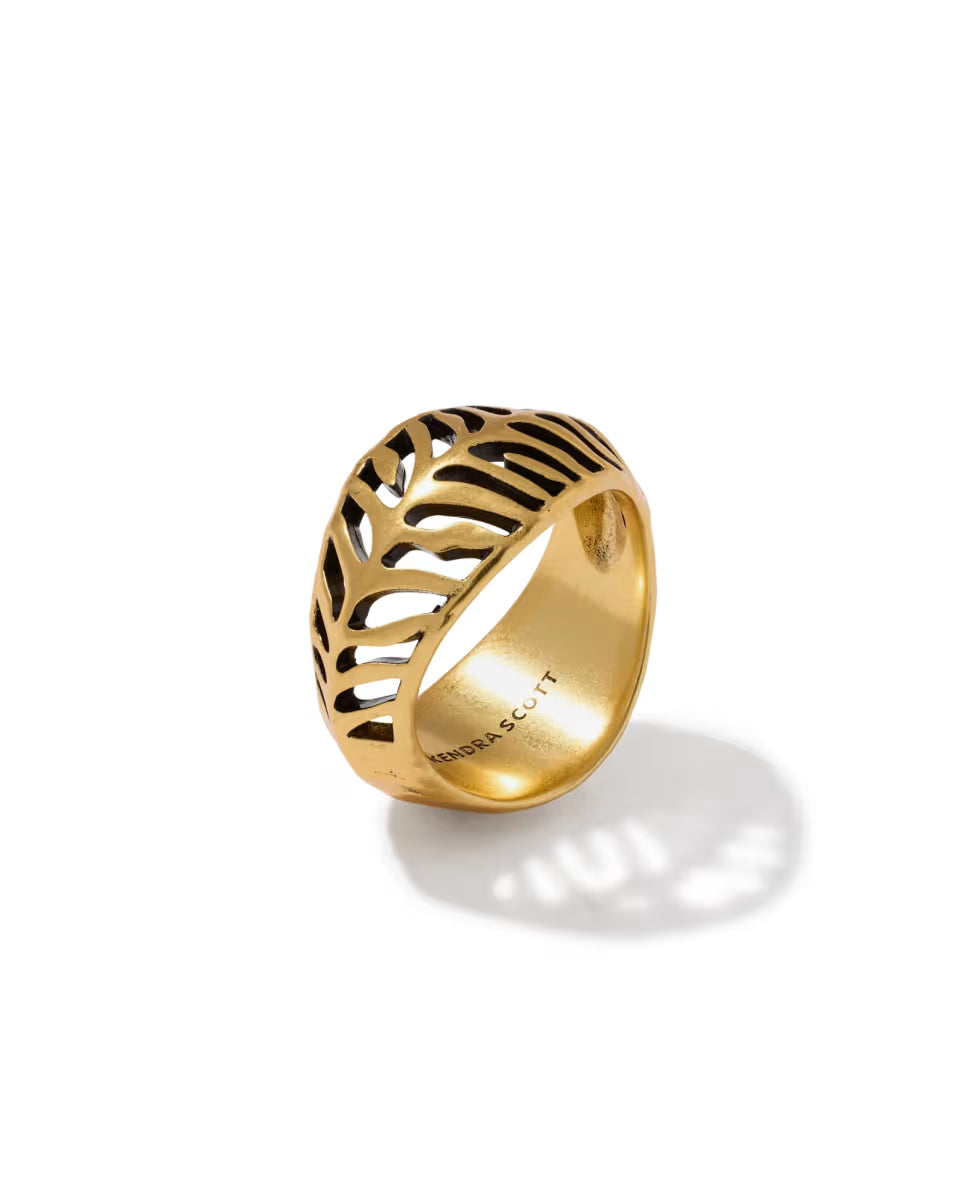 Tiger Striped Mikki Gold Band Ring