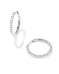 Mackenzie Sterling Silver Medium Hoop Earrings in White Topaz