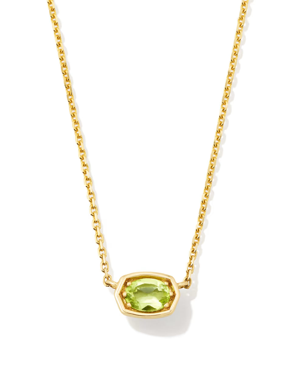 0.11 ct Marisa 14k Yellow Gold April Oval Solitaire Pendant Necklace