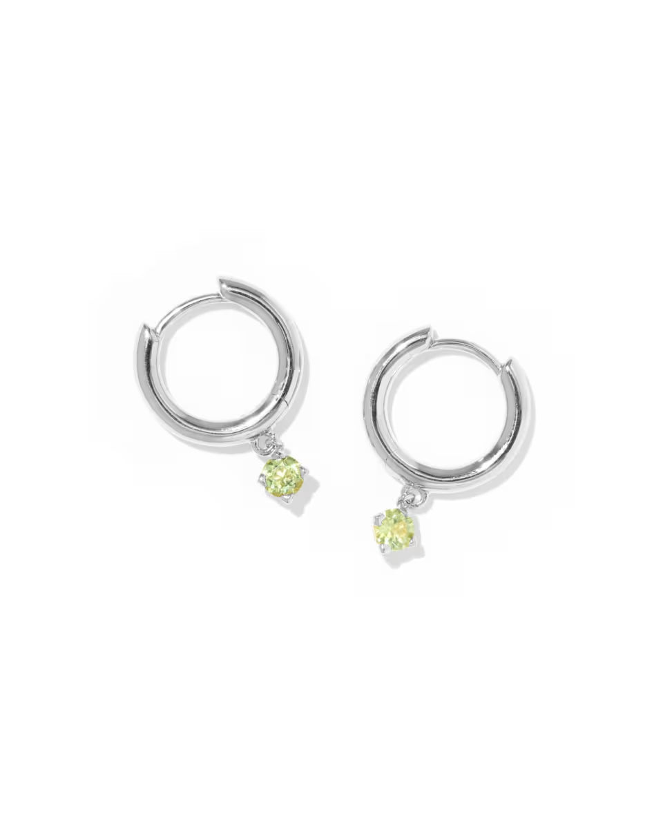Maisie Sterling Silver January Huggie Earrings