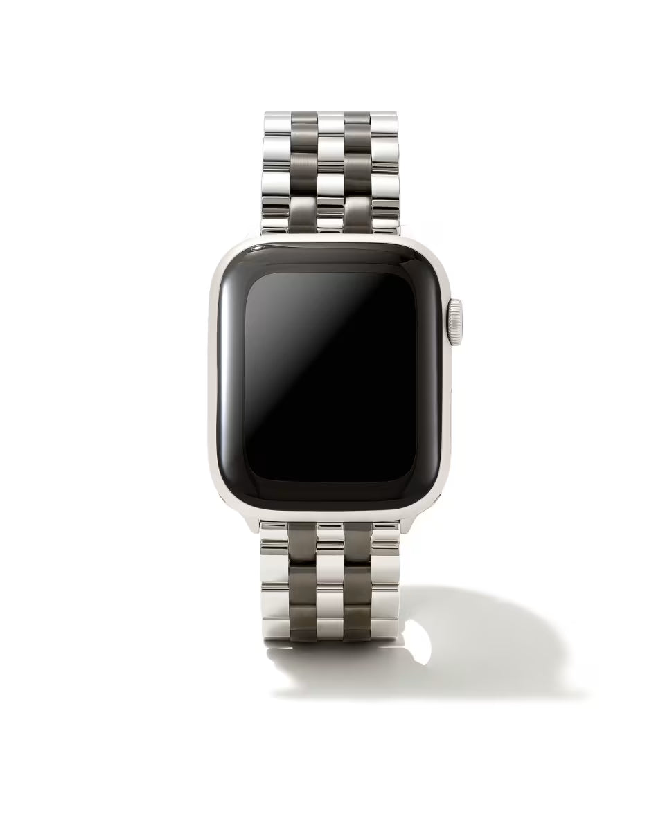 Beck 5 Link Watch Band in Two Tone Gunmetal Stainless Steel