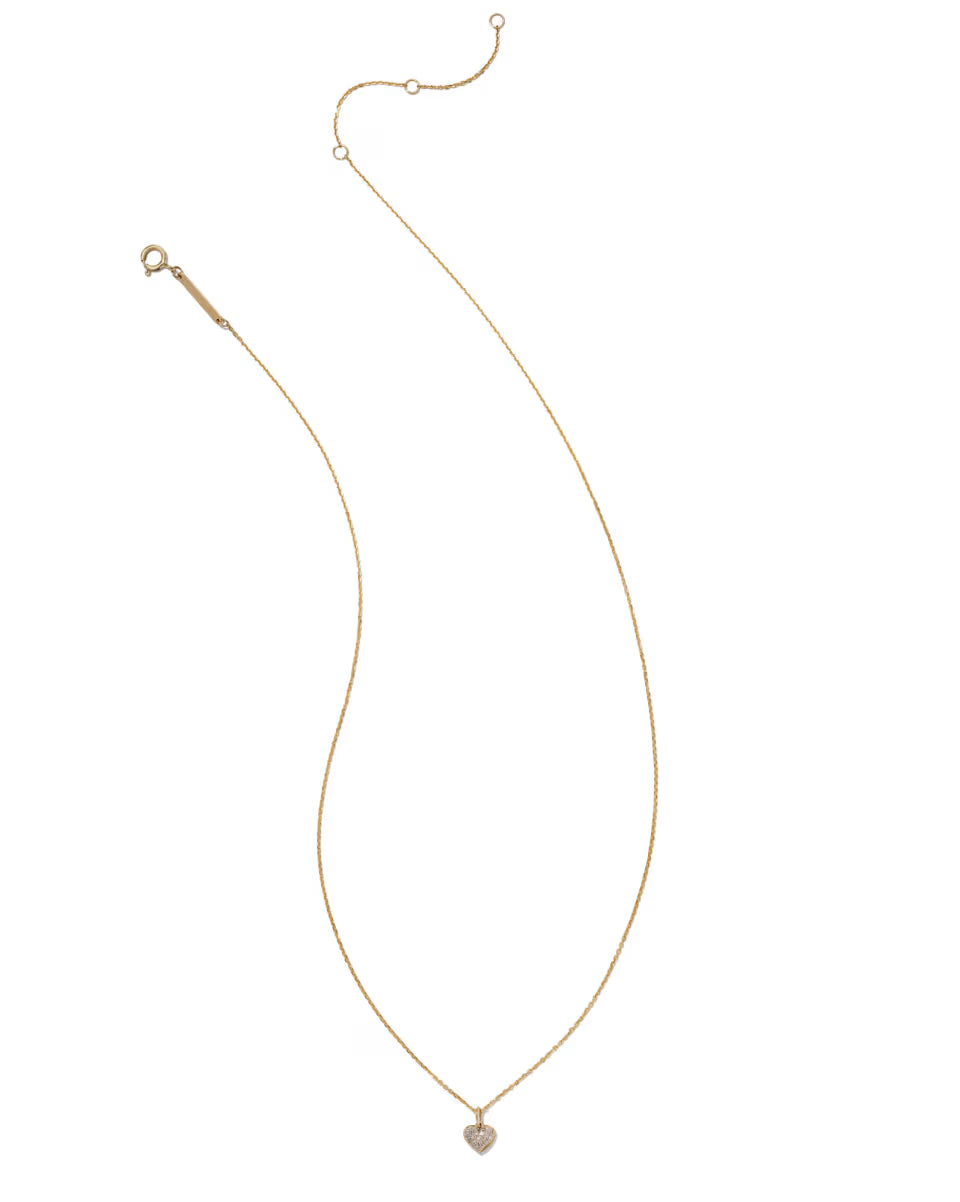 Madeline 14k Yellow Gold Small Pendant Necklace in White Diamond