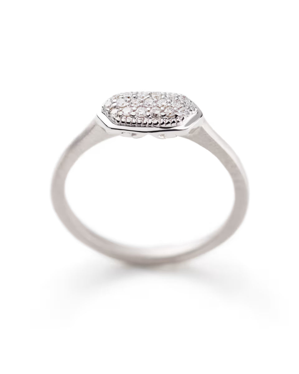 Isa Ring in Pave Diamond and 14k White Gold