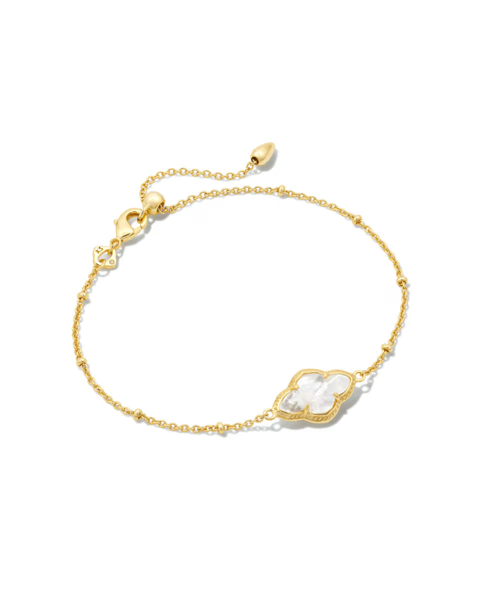 Abbie Gold Satellite Chain Bracelet in Rose Quartz