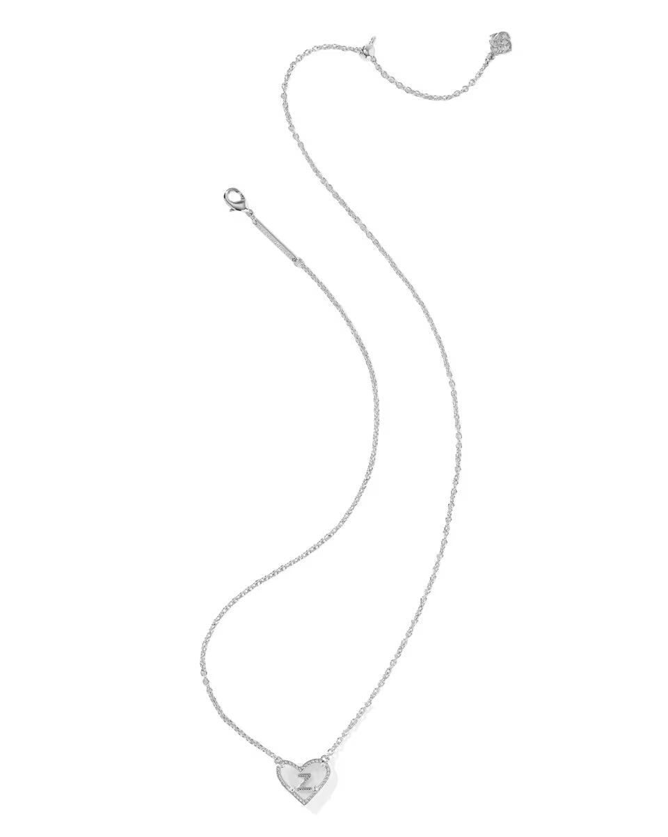 Ari Heart Letter S Silver Short Pendant Necklace