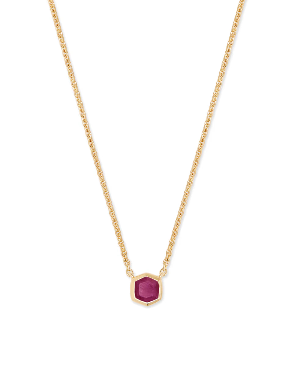 Davie 18k Gold Vermeil Pendant Necklace in White Lab Grown Opal