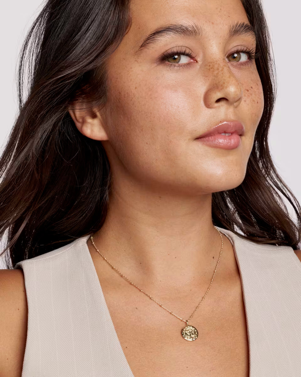 Om Coin Gold Short Pendant Necklace