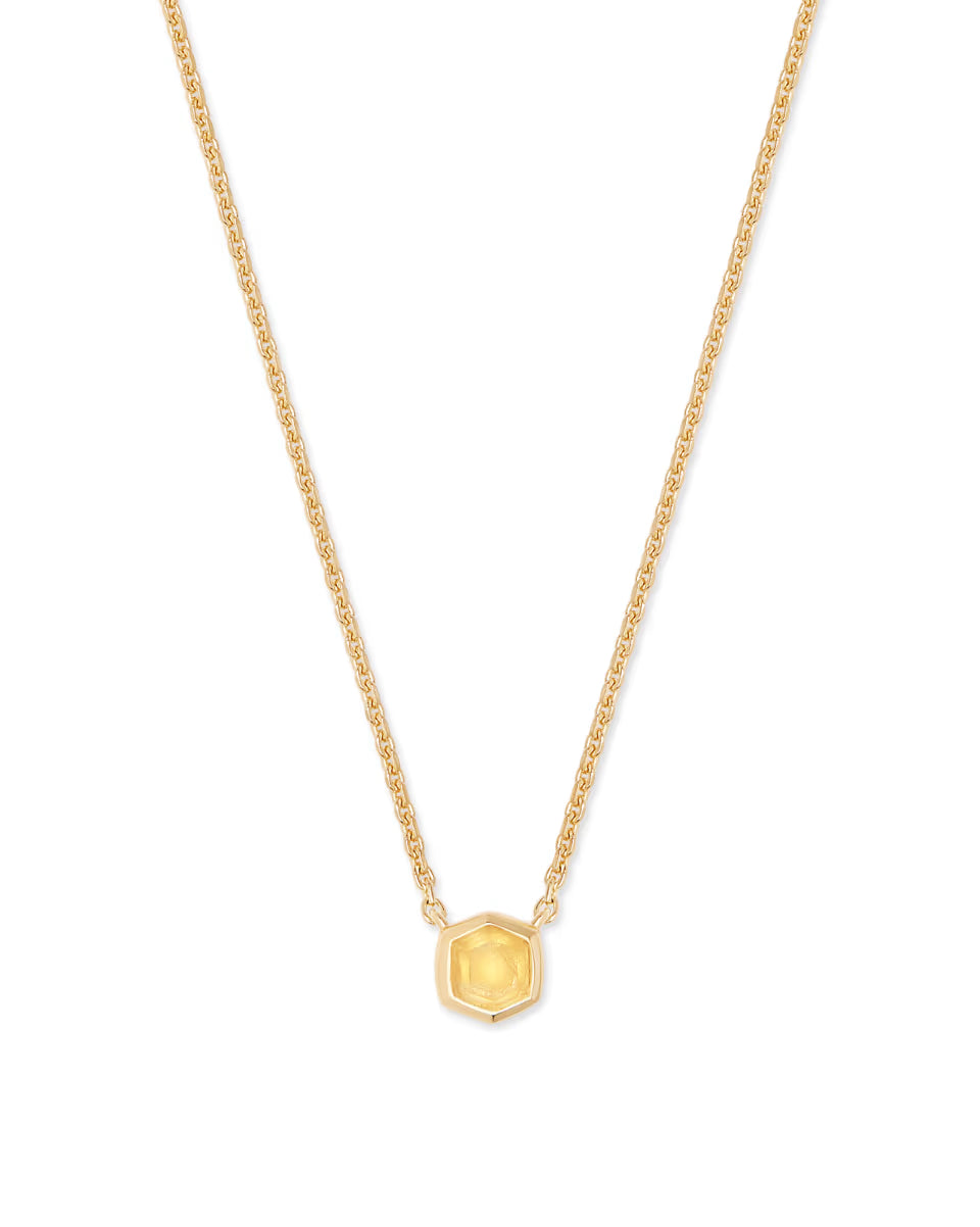 Davie 18k Gold Vermeil Pendant Necklace in White Lab Grown Opal